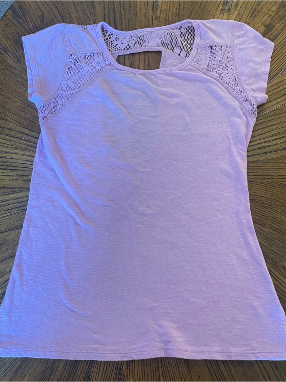Earth Yoga Lilac Short-Sleeve Top with Crochet Back Detail